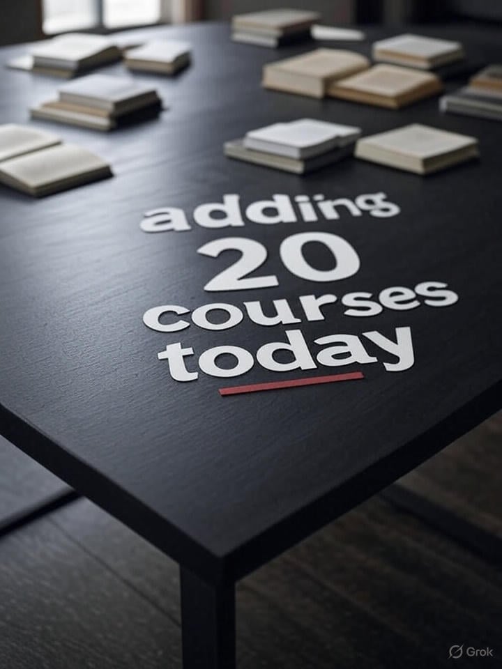 Adding 10 courses today